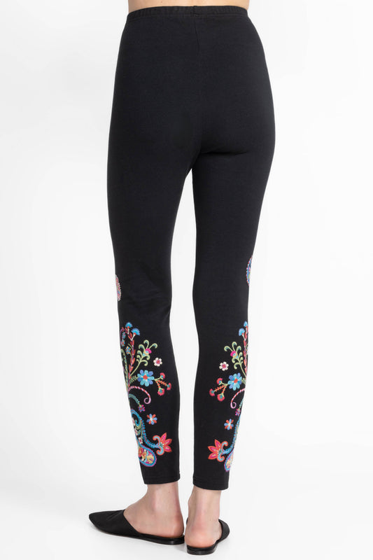 Black Johnny Was Legging with embroidery 