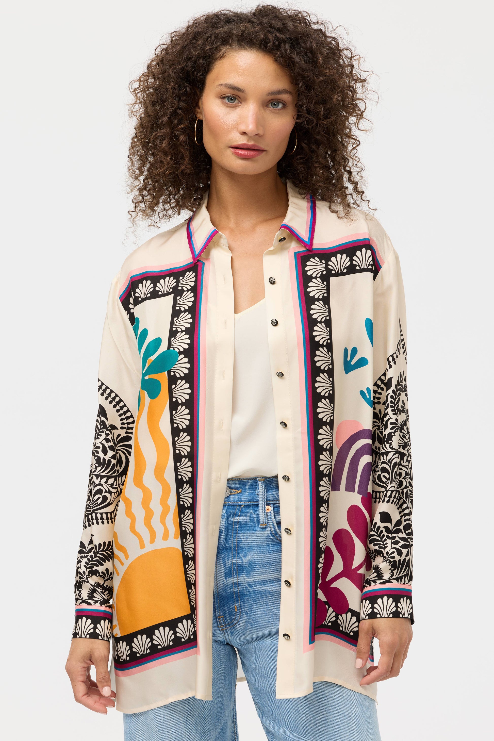 floral button down Johnny was top 