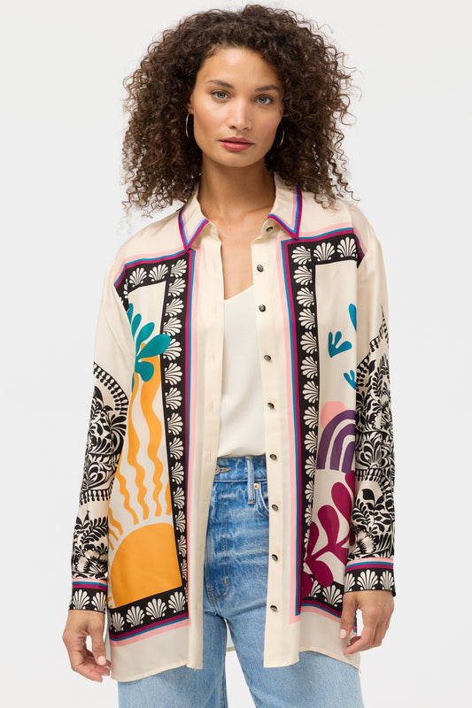 floral button down Johnny was top 