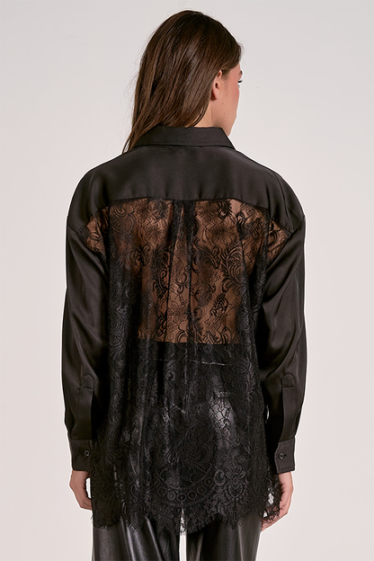 Top BUTTON DOWN LACE BACK