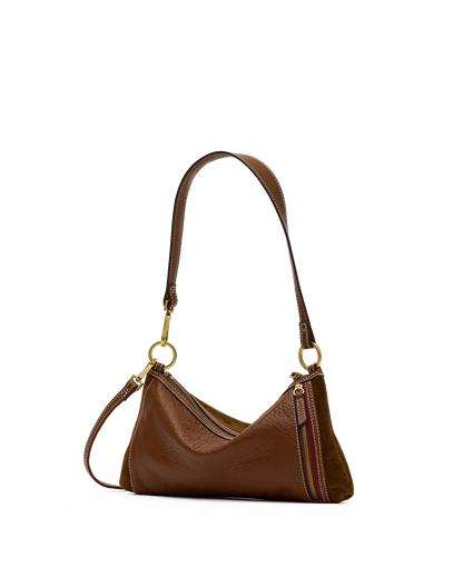 Hammitt KYLE SML Cinnamon Suede / Antique Gold Shoulder Bag