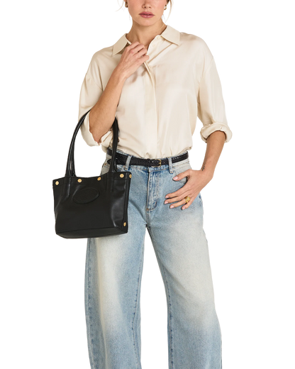 Hammitt OLYMPIA SML Black / Brushed Gold HAND BAG