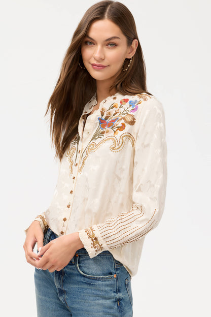 white floral embroidered top 