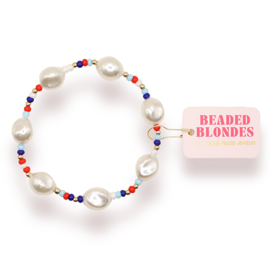 Sadie Sprinkle Bracelet Red White Blue