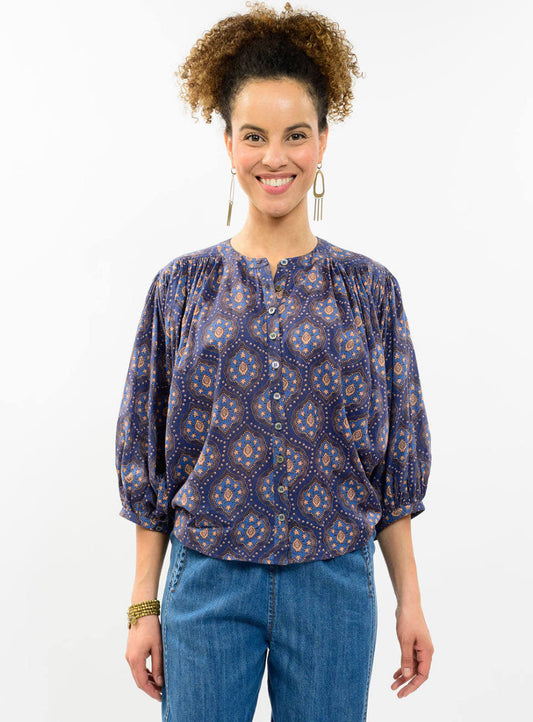 Ivy Jane TOP TILE POET BLUE