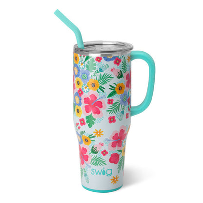 MEGA MUG W/ HANDLE LID STRAW (Multiple Patterns)