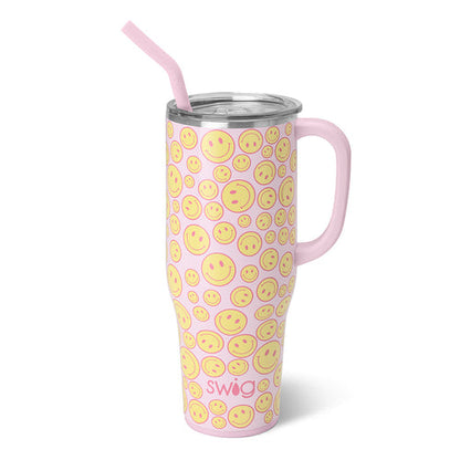 MEGA MUG W/ HANDLE LID STRAW (Multiple Patterns)