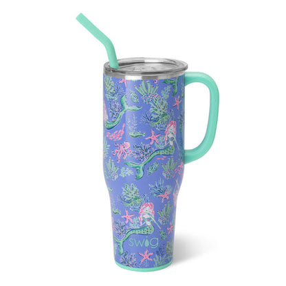 MEGA MUG W/ HANDLE LID STRAW (Multiple Patterns)