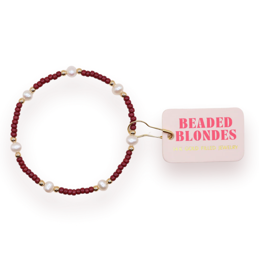 Pearl Bracelet Maroon