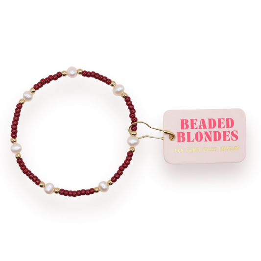 Pearl Bracelet Maroon