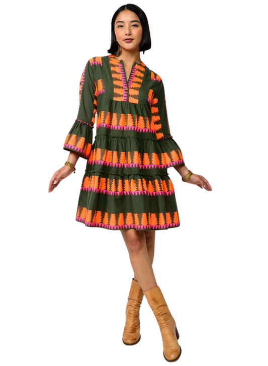 UF DRESS JACQUARD TIERED