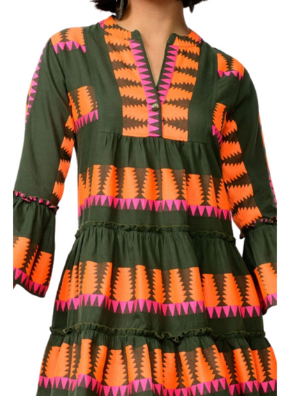 UF DRESS JACQUARD TIERED