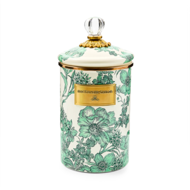 Mackenzie Childs Canister Enamel Emerald English Garden