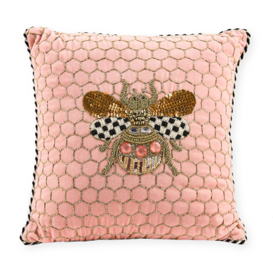 Mackenzie childs Queen Bee Pink Pillow
