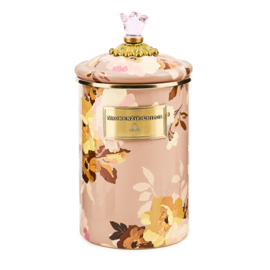 floral mauve canister