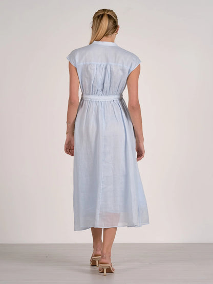 Elan Dress Midi Tie Waist Short Sleeve