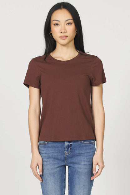 brown crew neck tee