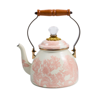 Mackenzie-Childs Rosy English Garden 2 qt Tea Kettle