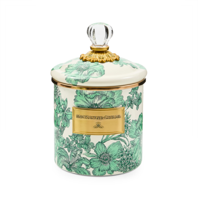 Mackenzie Childs Canister Enamel Emerald English Garden