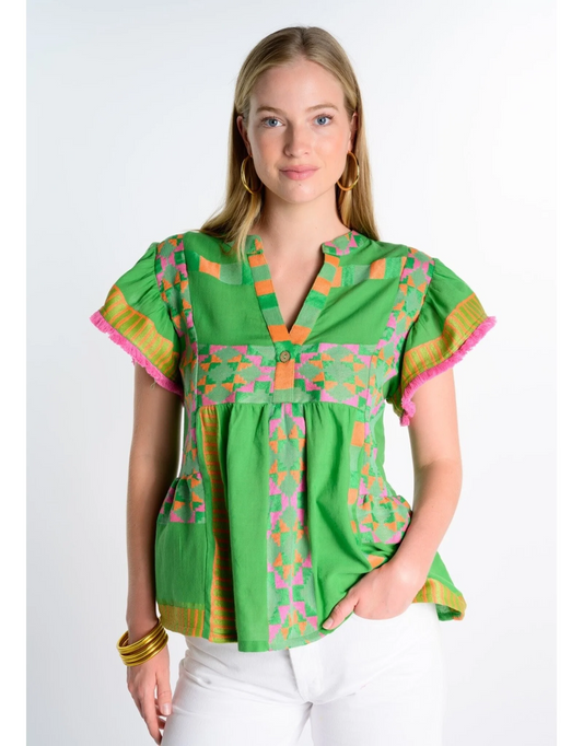 IJ TOP TIERED WOVEN